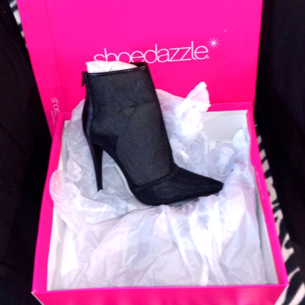Black mesh booties